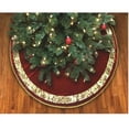 thumbnail image 1 of Northlight 48" Poinsettia Ribbon Bordered Burgundy Christmas Tree Skirt w/ Gold Cord Trim, 1 of 1