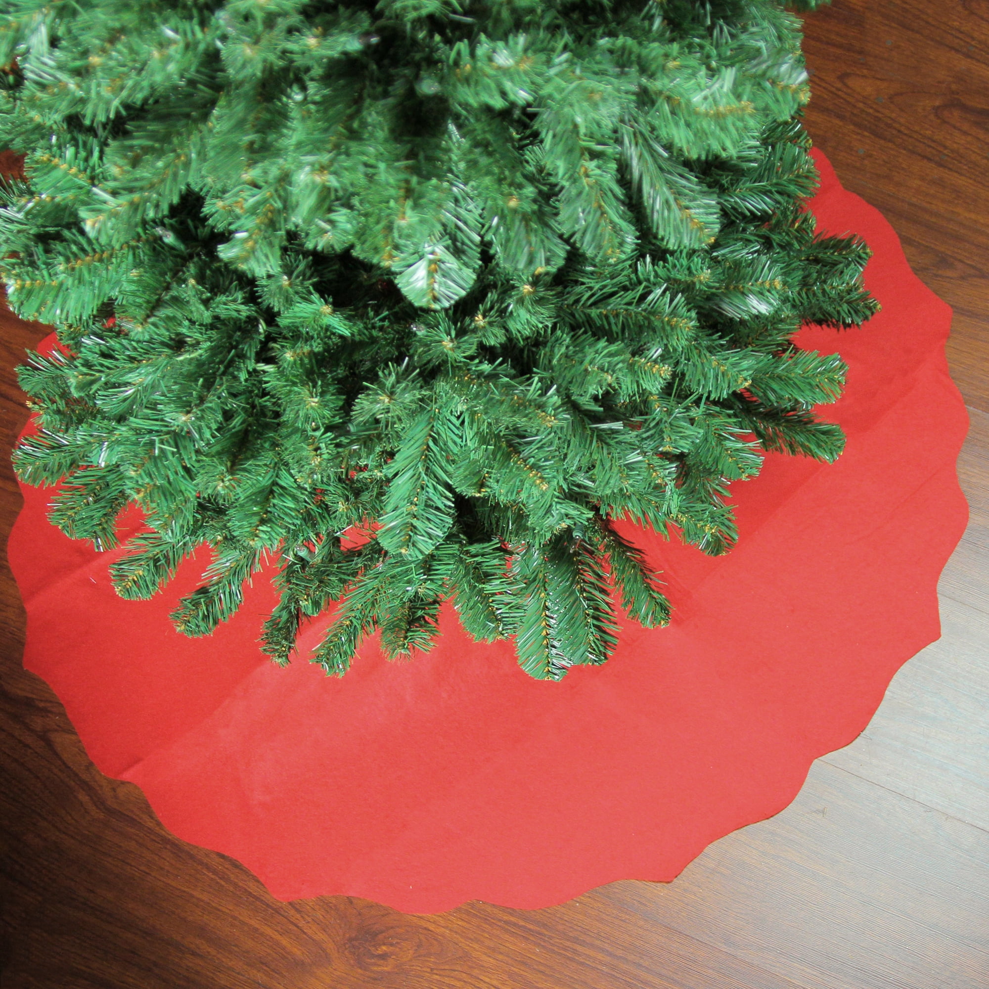 White Felt Scalloped Edge 48" Christmas Tree Skirt