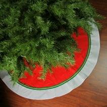 Northlight 48" Red with White Trim Christmas Tree Skirt