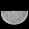 thumbnail image 1 of Northlight 48" Silver Iridescent Glittered Snowflake Christmas Tree Skirt with White Faux Fur Trim, 1 of 2