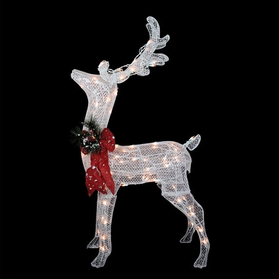 Northlight 48" Sparkling White Reindeer Lighted Christmas Yard Art Decoration