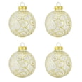 thumbnail image 1 of Northlight 4ct Clear with Gold Glitter Swirl Design Glass Ball Christmas Ornaments 2.5" (65mm), 1 of 1