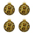 thumbnail image 1 of 4ct Diva Safari Gold Glitter Leopard Animal Print Design Glass Ball Christmas Ornaments 2.5" (65mm), 1 of 1