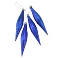 thumbnail image 1 of Northlight 4ct Glitter Midnight Blue Shatterproof Finial Drop Christmas Ornaments 6", 1 of 2