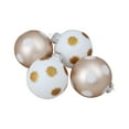 thumbnail image 1 of 4-Piece Set of White and Champagne Gold Glittered Starburst Christmas Glass Ball Ornaments 3" (80mm), 1 of 2