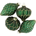 thumbnail image 1 of Northlight 4ct Green with Gold Glitter Onion and Finial Glass Christmas Ornaments 4.75", 1 of 6