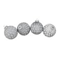 thumbnail image 1 of Northlight 4ct White and Gray Matte Honeycomb Glass Christmas Ball Ornaments 3.25" (80mm), 1 of 3