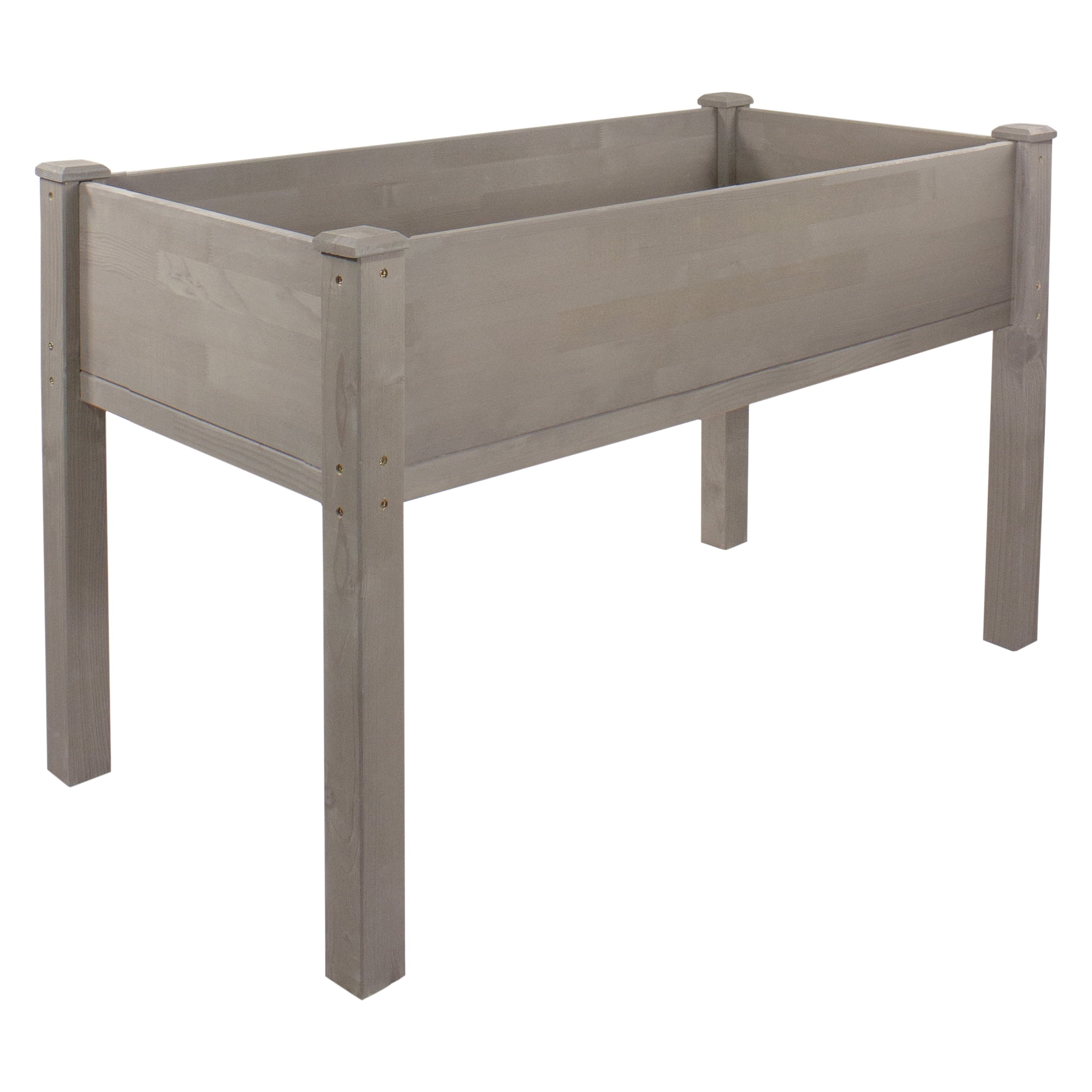 Light Brown Hemlock Wood Raised Garden Bed Planter Box with Liner