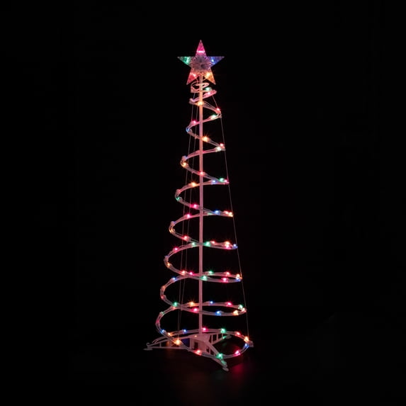 Northlight 4ft Lighted Spiral Christmas Tree with Star Tree Topper, Multi Lights