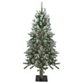 thumbnail image 1 of Northlight 4ft Pre-Lit Flocked Alpine Artificial Christmas Tree Clear Lights, 1 of 7