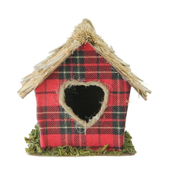 Northlight 5.25" Paid with Heart Shaped Door Birdhouse Christmas Ornament - Red