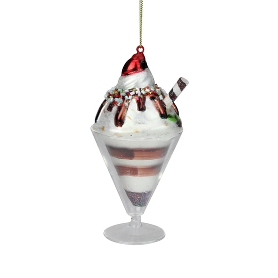 Northlight 5.25" Vanilla and Chocolate Ice Cream Sundae Glass Christmas Ornament