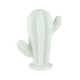 thumbnail image 1 of 5.5" Ivory White Tabletop Ceramic Cactus Statue, 1 of 3