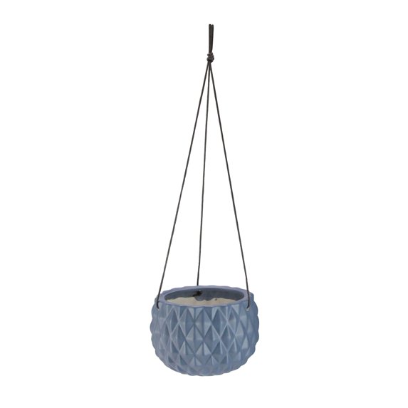 Northlight 5.5" Contemporary Faceted Hanging Outdoor Planter - Blue/Brown
