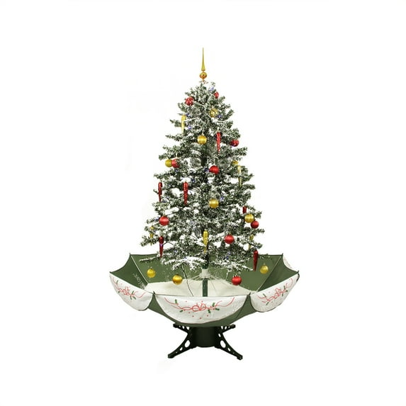 Northlight 5.5' Prelit Artificial Christmas Tree LED Medium Musical Snowing With Umbrella Base -