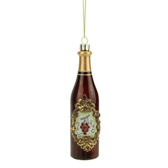Northlight 5.5" Tuscan Winery Red Wine Bottle Glass Christmas Ornament