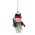 thumbnail image 1 of Northlight 5.5" White and Red Glass Snowman Christmas Ornament, 1 of 6