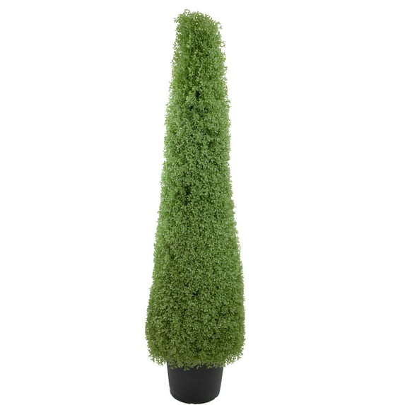 Northlight 5' Artificial Boxwood Cone Topiary Tree with Round Pot, Unlit