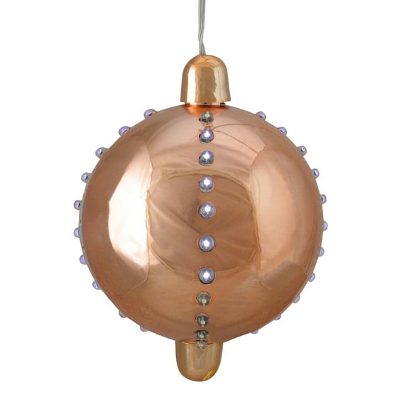 Northlight 5" Battery Operated LED Lighted Cascading Sphere Ball Christmas Ornament - Copper Gold