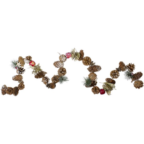 Northlight 5' Country Rustic Frosted Pine Cone Artificial Christmas Garland - Unlit
