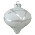 thumbnail image 1 of 5" White and Silver Glitter Glass Onion Christmas Ornament, 1 of 2
