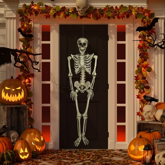 Northlight 5' Life Size Skeleton Indoor/Outdoor Halloween Decoration - White/Gray