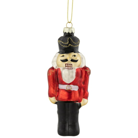 Northlight 5" Nutcracker Soldier Glass Hanging Christmas Ornament