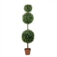 thumbnail image 1 of Northlight 5' Unlit Artificial Potted Two-Tone Boxwood Triple Ball Topiary Tree, 1 of 4