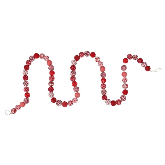 Northlight 5' Unlit Red Multi Pattern Beaded Christmas Garland