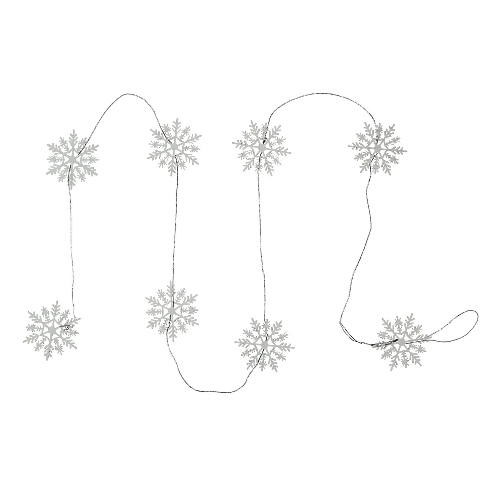 Northlight 5' White Glitter Dusted Wooden Snowflake Christmas Garland