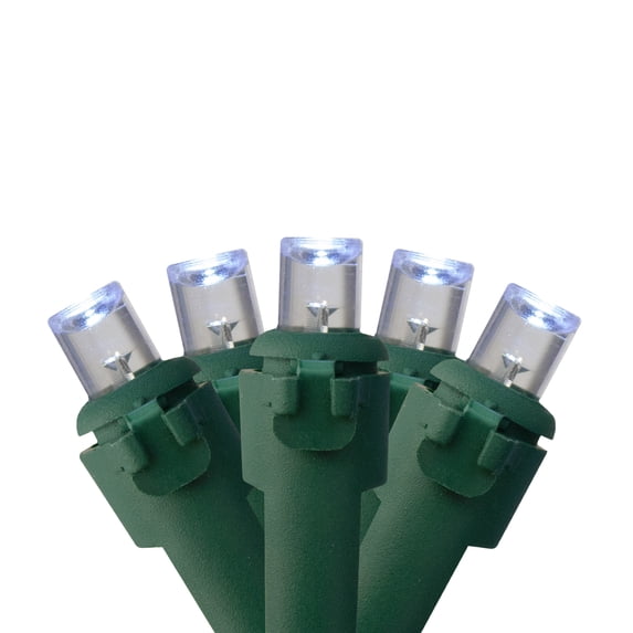 Northlight LED Wide Angle Christmas Lights - Pure White - 23.5' Green Wire - 50ct