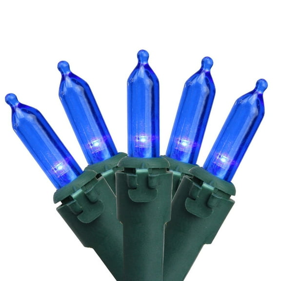 Northlight Mini LED Christmas Light Set - Blue - 16.25' Green Wire - 50ct