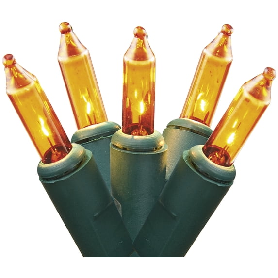 Northlight 50-Count Gold Mini Christmas Light Set, 10.2ft Green Wire