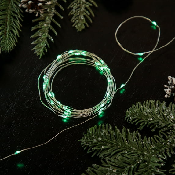 Northlight Micro Fairy Christmas Lights - 16ft - Green LED - 16' Copper Wire - 50ct
