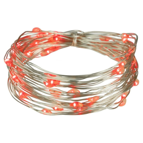 Northlight 50-Count LED Micro Fairy Christmas Lights - 16ft Copper Wire Red
