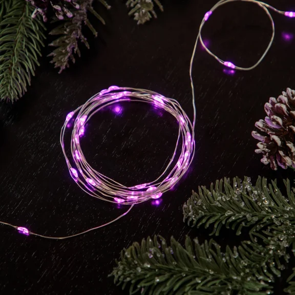 Northlight 50-Count Pink Led Micro Fairy Christmas Lights - 16Ft, Copper Wire