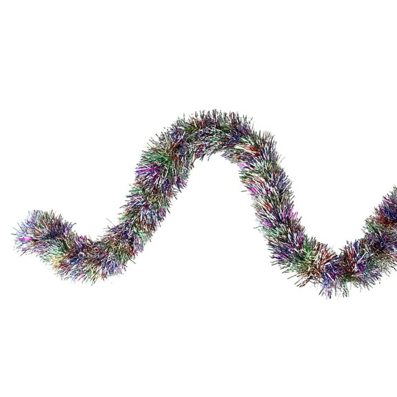 Northlight 50' x 3" Unlit Shiny Rainbow Foil Tinsel Christmas Garland