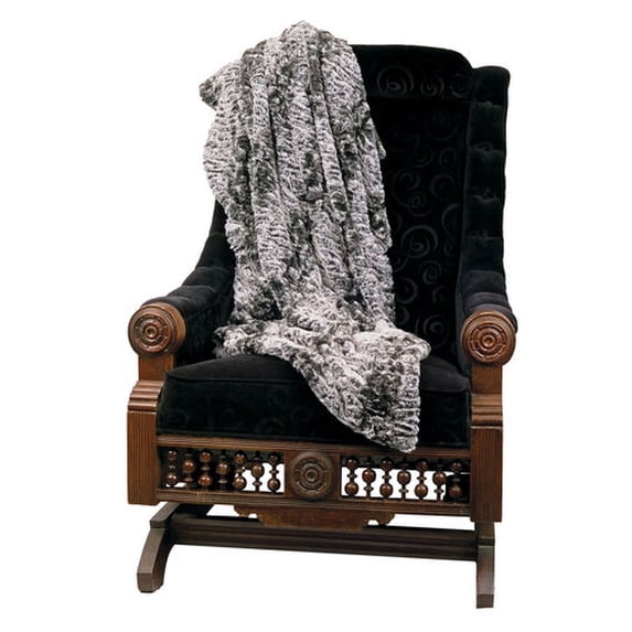 Northlight 50" x 58" Soft Persian Lamb Animal Faux Fur Throw Blanket - Gray/Black