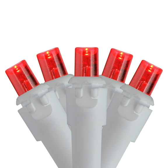 Northlight LED Wide Angle Mini Christmas Lights - Red - 16.25' White Wire - 50ct