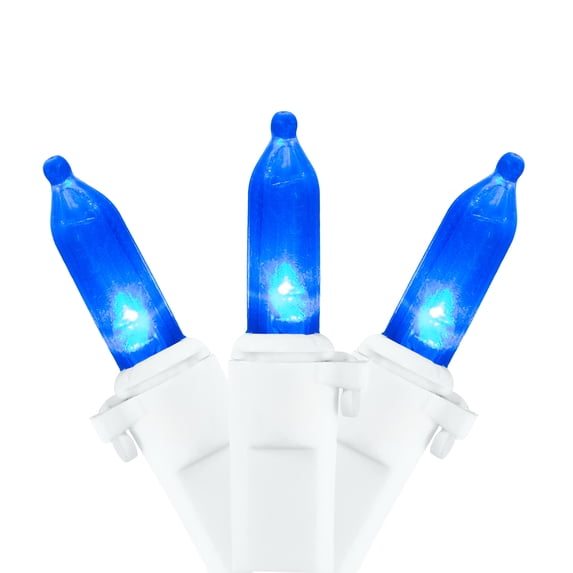 Northlight LED Mini Christmas Lights - Blue - 16.25' White Wire - 50ct