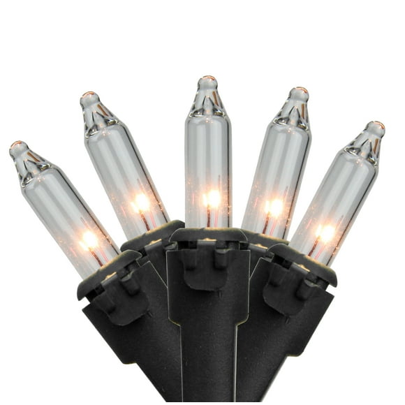 Northlight 50ct Mini String Lights Set Clear - 10' Black Wire