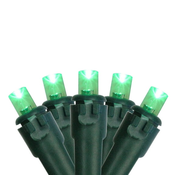 Northlight LED Wide Angle Christmas Lights - Green - 16.25' Green Wire - 50ct