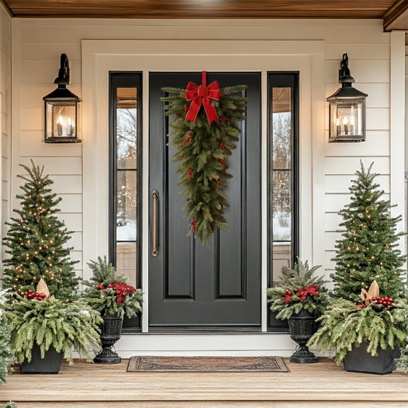 Northlight 54" Unlit Mixed Pine Artificial Christmas Teardrop Swag