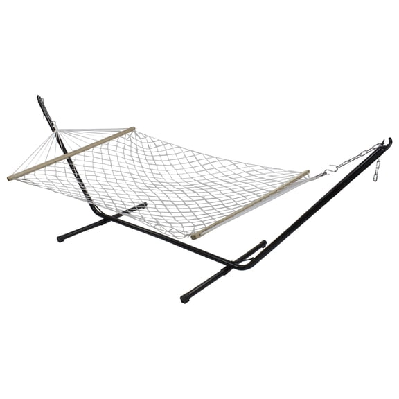 Northlight 55" x 78" Lattice Rope Hammock with Wooden Bar