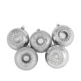 thumbnail image 1 of 5ct Silver Retro Reflector Shatterproof 2-Finish Christmas Ball Ornaments 3.25" (80mm), 1 of 2