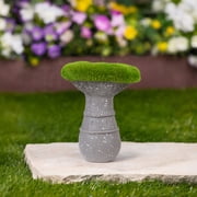 Northlight 6.25" Gray, White and Green Small Faux Moss Mushroom Garden Statue