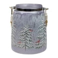 thumbnail image 1 of Northlight 6.25" Hand-Painted Pine Trees and Cardinals Flameless Glass Christmas Candle Holder, 1 of 6
