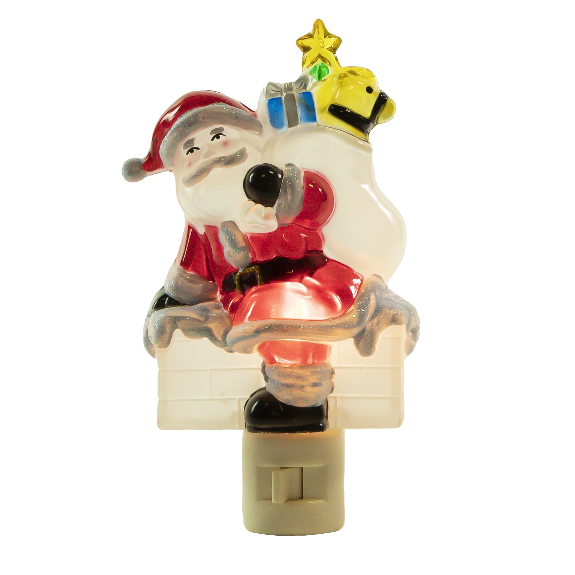 Northlight Santa in Chimney Frosted Christmas Night Light - 6.25 ...