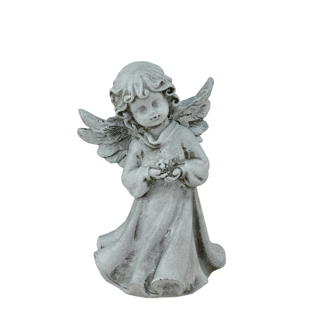 Northlight 6.5" Angel Girl Holding Flower Outdoor Garden Statue - image 1 of 5