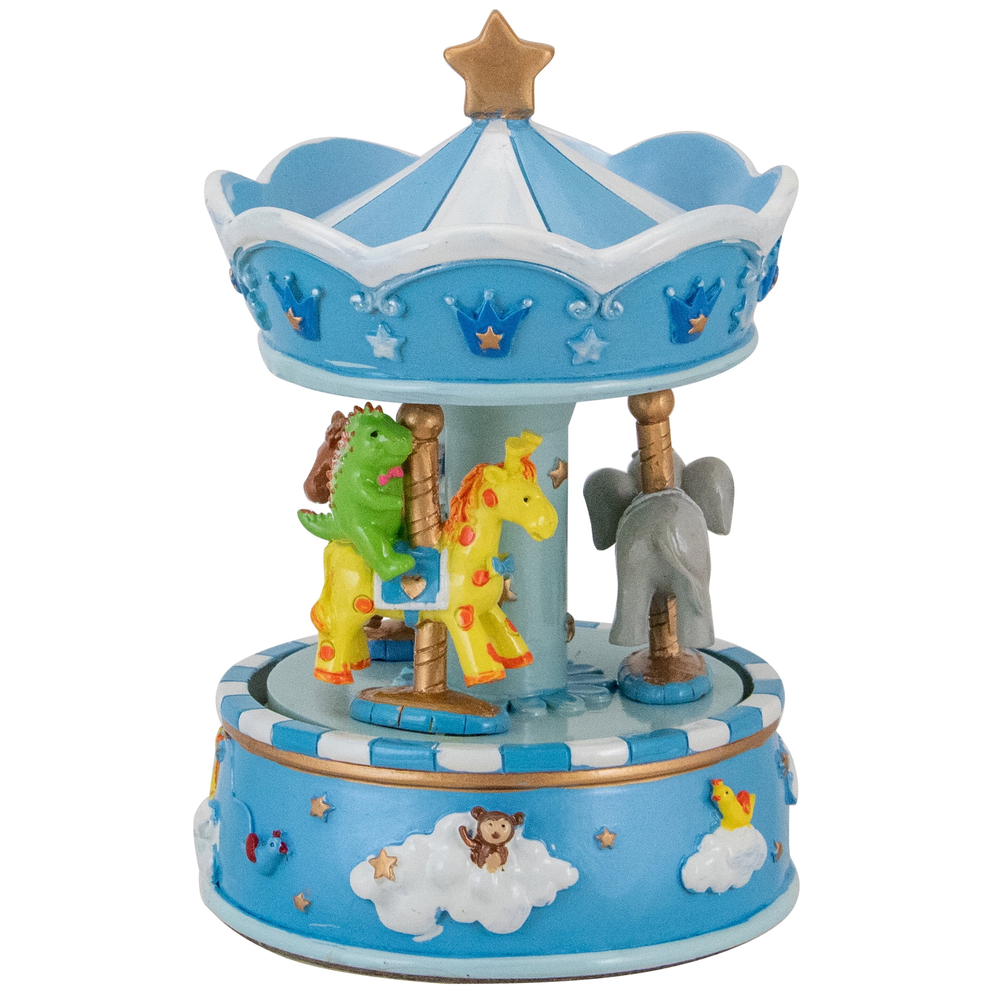 Northlight 6.5 Children's Blue Rotating Sleepy Time Musical Carousel